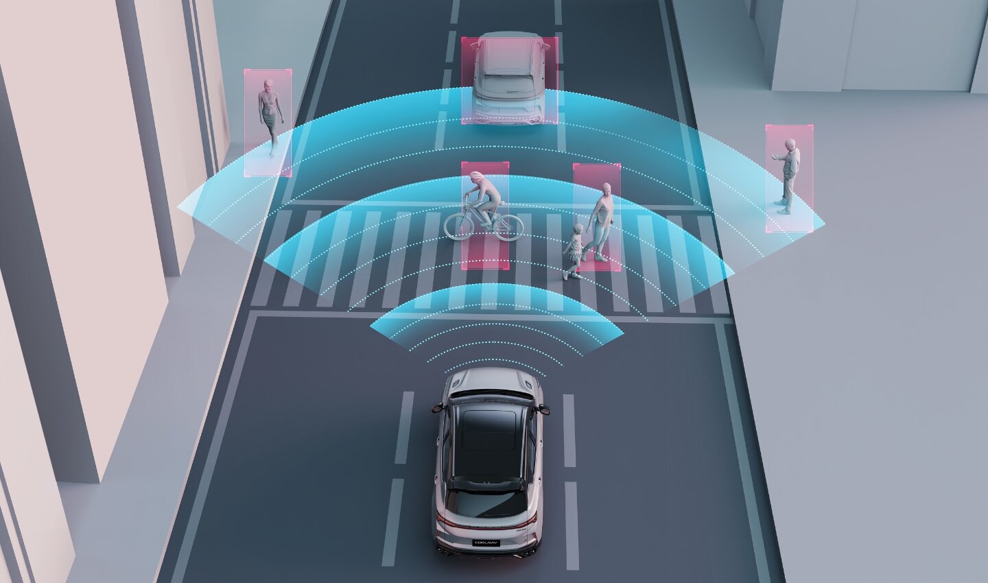 Frânare autonomă de urgență pe Geely Coolray
