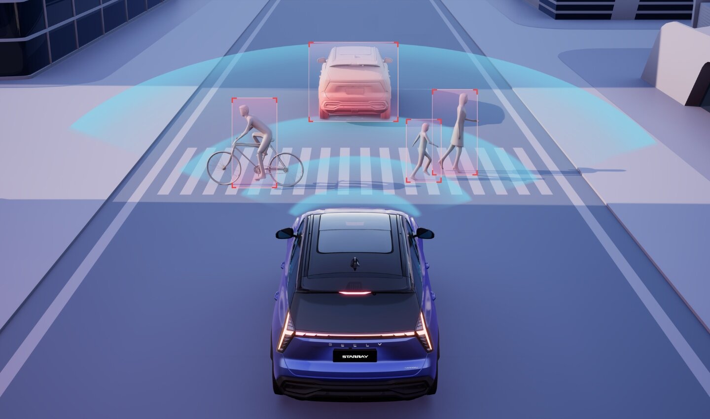 Frânare autonomă de urgență pe Geely Starray